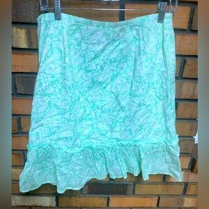 Vineyard Vines Mint Floral Fish Patterned Skirt